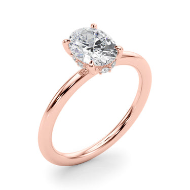 Hidden Halo Oval Engagement Ring – Oval Lab Diamond Engagement Ring in 18K Gold | Just Brilliant – view 12