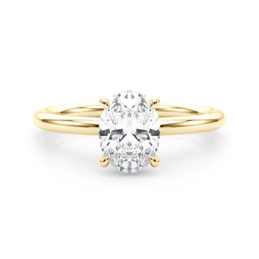Hidden Halo Oval Engagement Ring – Oval Lab Diamond Engagement Ring in 18K Gold | Just Brilliant – view 7