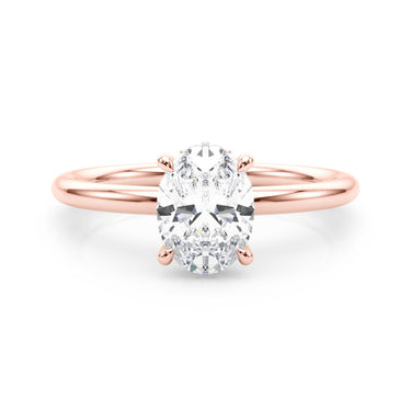 Hidden Halo Oval Engagement Ring – Oval Lab Diamond Engagement Ring in 18K Gold | Just Brilliant – view 11