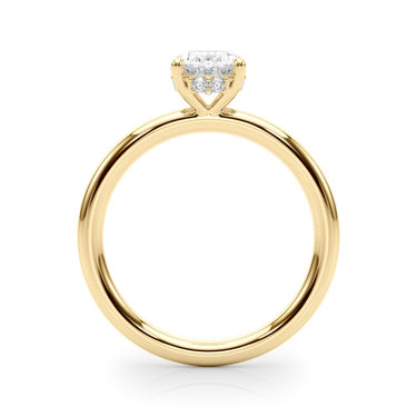 Hidden Halo Oval Engagement Ring – Oval Lab Diamond Engagement Ring in 18K Gold | Just Brilliant – angle view