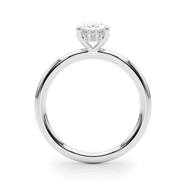 Hidden Halo Oval Engagement Ring – Oval Lab Diamond Engagement Ring in 18K Gold | Just Brilliant – detail view