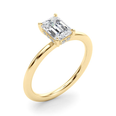 Hidden Halo Emerald Cut Engagement Ring – Emerald Cut Emerald Engagement Ring in 18K Gold | Just Brilliant – view 8