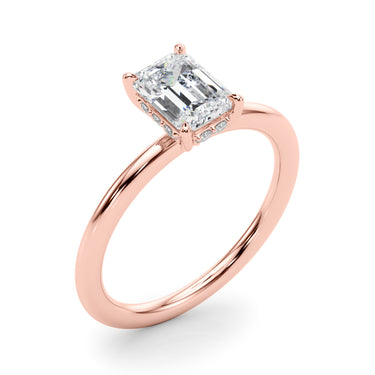 Hidden Halo Emerald Cut Engagement Ring – Emerald Cut Emerald Engagement Ring in 18K Gold | Just Brilliant – view 12