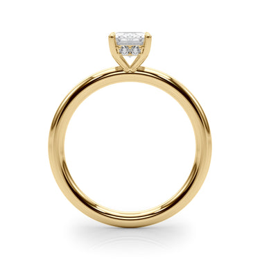 Hidden Halo Emerald Cut Engagement Ring – Emerald Cut Emerald Engagement Ring in 18K Gold | Just Brilliant – angle view