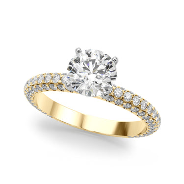 Multirow Pavé Engagement Ring – Lab Diamond Engagement Ring in 18K Gold | Just Brilliant – side view