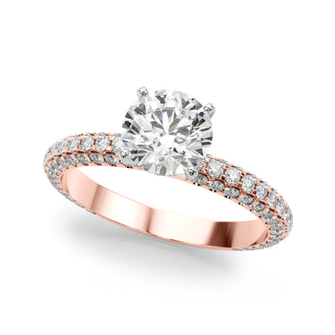Multirow Pavé Engagement Ring – Lab Diamond Engagement Ring in 18K Gold | Just Brilliant – view 9