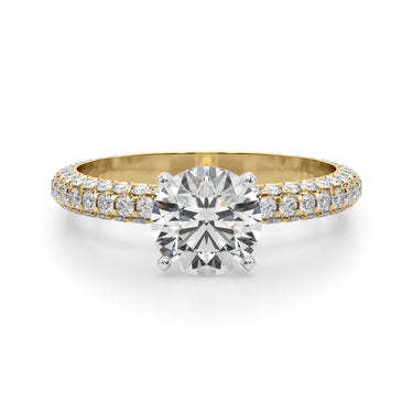 Multirow Pavé Engagement Ring – Lab Diamond Engagement Ring in 18K Gold | Just Brilliant – view 8