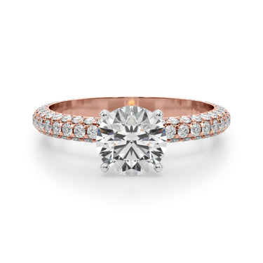 Multirow Pavé Engagement Ring – Lab Diamond Engagement Ring in 18K Gold | Just Brilliant – view 12