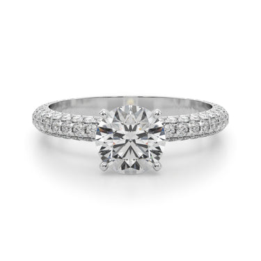 Multirow Pavé Engagement Ring – Lab Diamond Engagement Ring in 18K Gold | Just Brilliant – lifestyle view