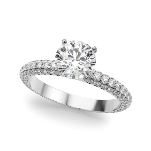 Multirow Pavé Engagement Ring