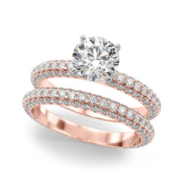 Multirow Pavé Engagement Ring – Lab Diamond Engagement Ring in 18K Gold | Just Brilliant – view 11