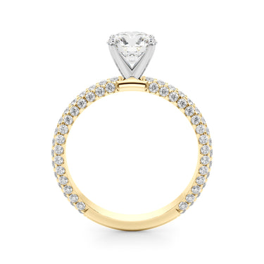Multirow Pavé Engagement Ring – Lab Diamond Engagement Ring in 18K Gold | Just Brilliant – angle view