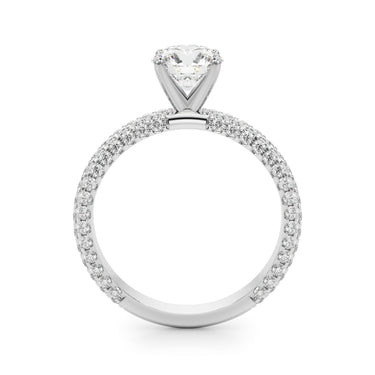 Multirow Pavé Engagement Ring – Lab Diamond Engagement Ring in 18K Gold | Just Brilliant – detail view