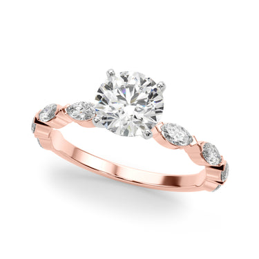 V-Tip Marquise Accented Engagement Ring – Marquise Lab Diamond Engagement Ring in 18K Gold | Just Brilliant – view 9