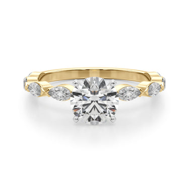 V-Tip Marquise Accented Engagement Ring – Marquise Lab Diamond Engagement Ring in 18K Gold | Just Brilliant – view 8