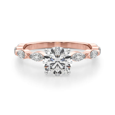 V-Tip Marquise Accented Engagement Ring – Marquise Lab Diamond Engagement Ring in 18K Gold | Just Brilliant – view 12