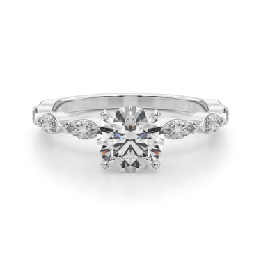 V-Tip Marquise Accented Engagement Ring – Marquise Lab Diamond Engagement Ring in 18K Gold | Just Brilliant – lifestyle view