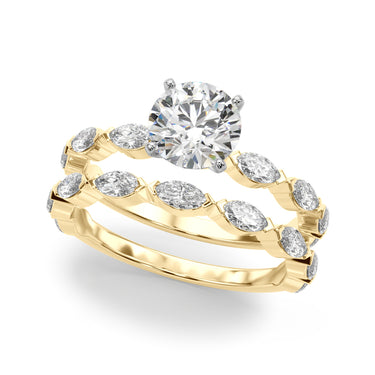 V-Tip Marquise Accented Engagement Ring – Marquise Lab Diamond Engagement Ring in 18K Gold | Just Brilliant – view 7
