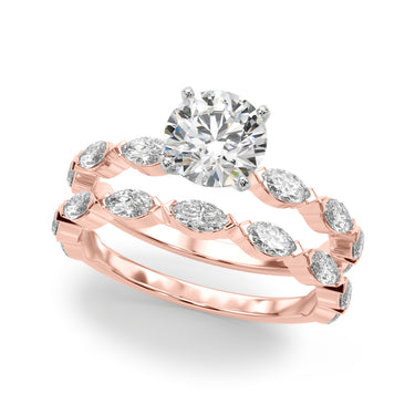 V-Tip Marquise Accented Engagement Ring – Marquise Lab Diamond Engagement Ring in 18K Gold | Just Brilliant – view 11