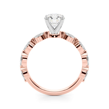 V-Tip Marquise Accented Engagement Ring – Marquise Lab Diamond Engagement Ring in 18K Gold | Just Brilliant – view 10