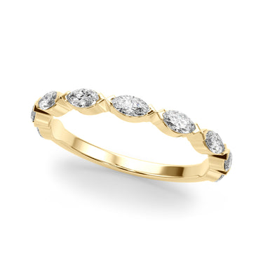 9-Stone V-Prong Marquise Band – Marquise Lab Diamond Band in 18K Gold | Just Brilliant – close-up view