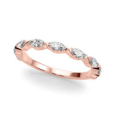 9-Stone V-Prong Marquise Band – Marquise Lab Diamond Band in 18K Gold | Just Brilliant – side view
