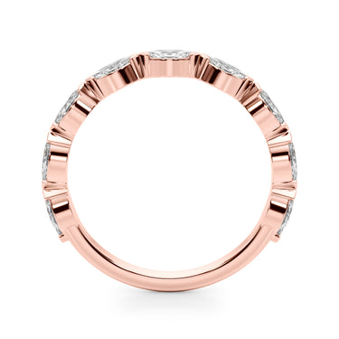 9-Stone V-Prong Marquise Band – Marquise Lab Diamond Band in 18K Gold | Just Brilliant – angle view