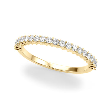 Shared Prong Wedding Band – Lab Diamond Wedding Band in 18K Gold | Just Brilliant – close-up view