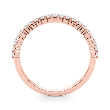 Shared Prong Wedding Band – Lab Diamond Wedding Band in 18K Gold | Just Brilliant – angle view