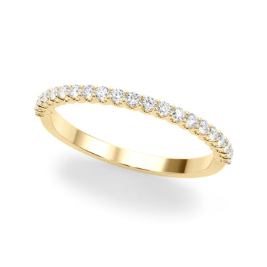 U-Prong Straight Wedding Band – Lab Diamond Wedding Band in 18K Gold | Just Brilliant – close-up view