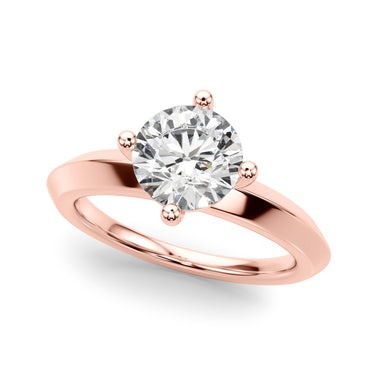 Solitaire Knife Edge Round Engagement Ring – Round Lab Diamond Engagement Ring in 18K Gold | Just Brilliant – view 9