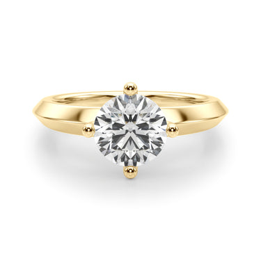 Solitaire Knife Edge Round Engagement Ring – Round Lab Diamond Engagement Ring in 18K Gold | Just Brilliant – view 8