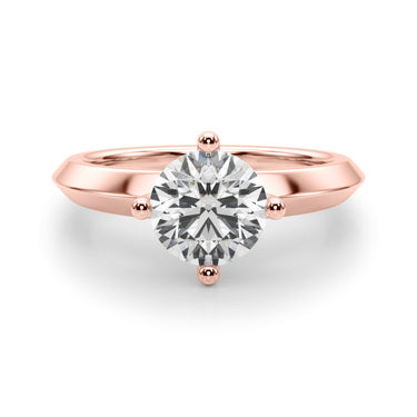 Solitaire Knife Edge Round Engagement Ring – Round Lab Diamond Engagement Ring in 18K Gold | Just Brilliant – view 12