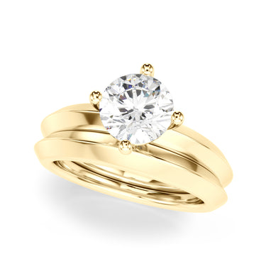 Solitaire Knife Edge Round Engagement Ring – Round Lab Diamond Engagement Ring in 18K Gold | Just Brilliant – view 7