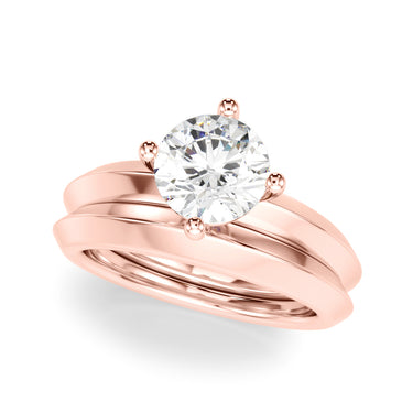 Solitaire Knife Edge Round Engagement Ring – Round Lab Diamond Engagement Ring in 18K Gold | Just Brilliant – view 11