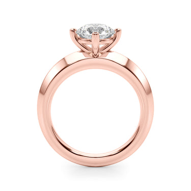 Solitaire Knife Edge Round Engagement Ring – Round Lab Diamond Engagement Ring in 18K Gold | Just Brilliant – view 10