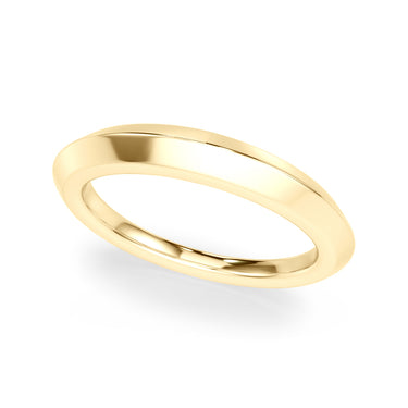 Plain Knife Edge Wedding Band – Lab Diamond Wedding Band in 18K Gold | Just Brilliant – close-up view