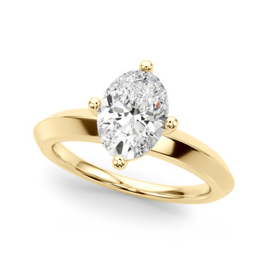 Solitaire Knife Edge Oval Engagement Ring – Oval Lab Diamond Engagement Ring in 18K Gold | Just Brilliant – side view