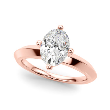 Solitaire Knife Edge Oval Engagement Ring – Oval Lab Diamond Engagement Ring in 18K Gold | Just Brilliant – view 9