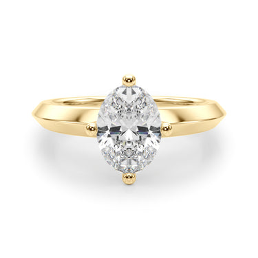 Solitaire Knife Edge Oval Engagement Ring – Oval Lab Diamond Engagement Ring in 18K Gold | Just Brilliant – view 8