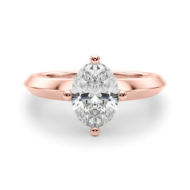 Solitaire Knife Edge Oval Engagement Ring – Oval Lab Diamond Engagement Ring in 18K Gold | Just Brilliant – view 12