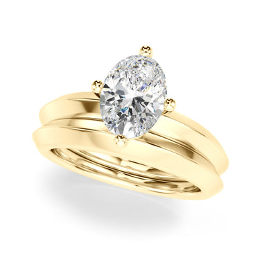 Solitaire Knife Edge Oval Engagement Ring – Oval Lab Diamond Engagement Ring in 18K Gold | Just Brilliant – view 7
