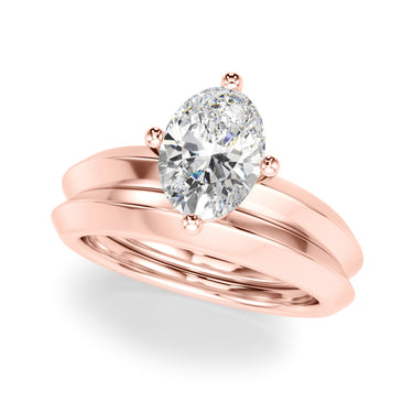Solitaire Knife Edge Oval Engagement Ring – Oval Lab Diamond Engagement Ring in 18K Gold | Just Brilliant – view 11