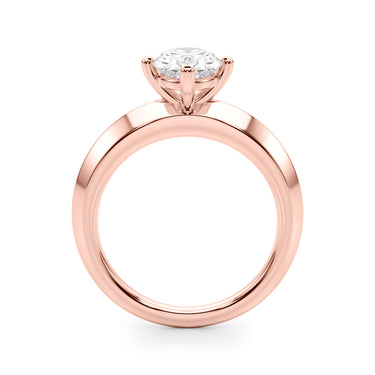 Solitaire Knife Edge Oval Engagement Ring – Oval Lab Diamond Engagement Ring in 18K Gold | Just Brilliant – view 10