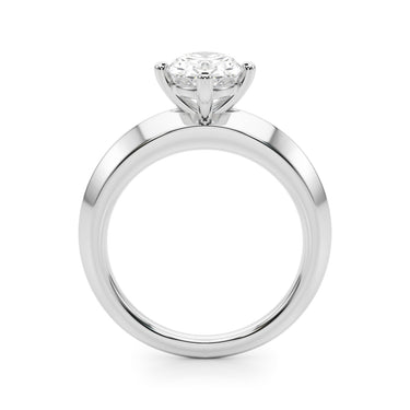 Solitaire Knife Edge Oval Engagement Ring – Oval Lab Diamond Engagement Ring in 18K Gold | Just Brilliant – detail view