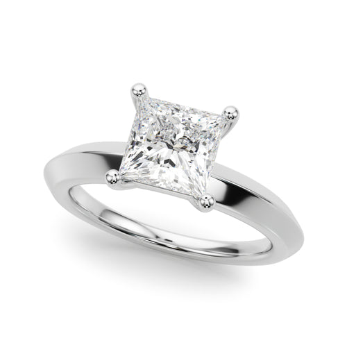 Solitaire Knife Edge Princess Cut Engagement Ring