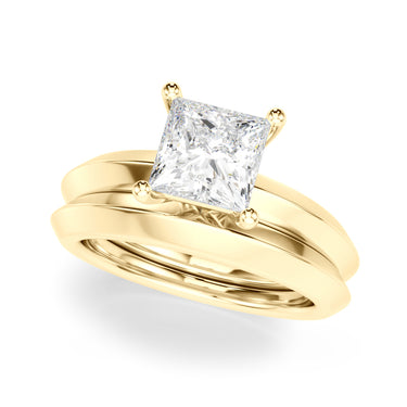 Solitaire Knife Edge Princess Cut Engagement Ring – Princess Cut Lab Diamond Engagement Ring in 18K Gold | Just Brilliant ...