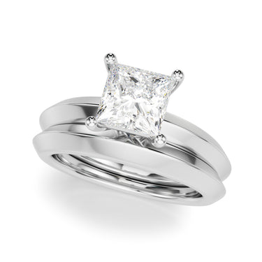 Solitaire Knife Edge Princess Cut Engagement Ring – Princess Cut Lab Diamond Engagement Ring in 18K Gold | Just Brilliant ...