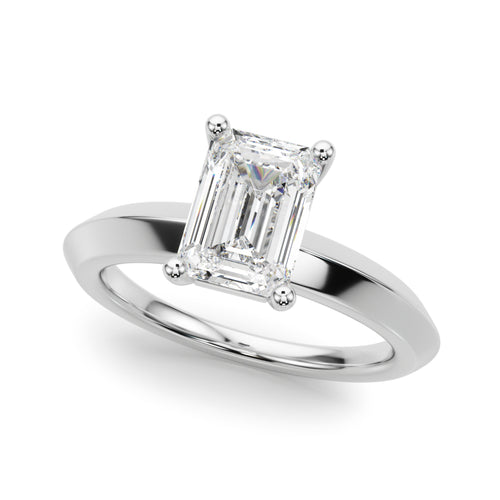 Solitaire Knife Edge Princess Cut Engagement Ring