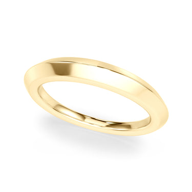 Plain Knife Edge Wedding Band – Lab Diamond Wedding Band in 18K Gold | Just Brilliant – close-up view